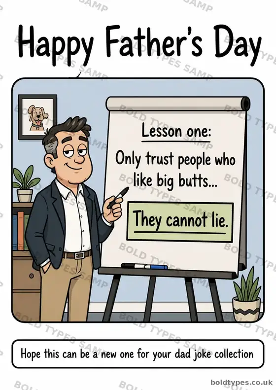 Big Butts Dad Lesson Father’s Day card sample