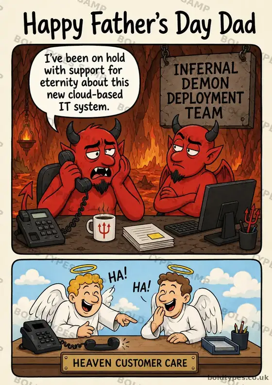 Infernal IT Support Father’s Day card sample