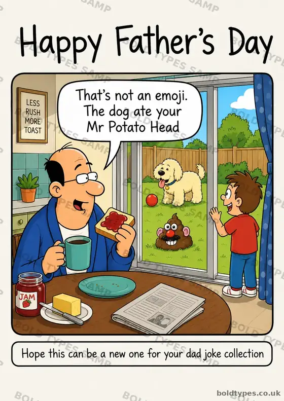 Mr Potato Head Emoji Father’s Day card sample