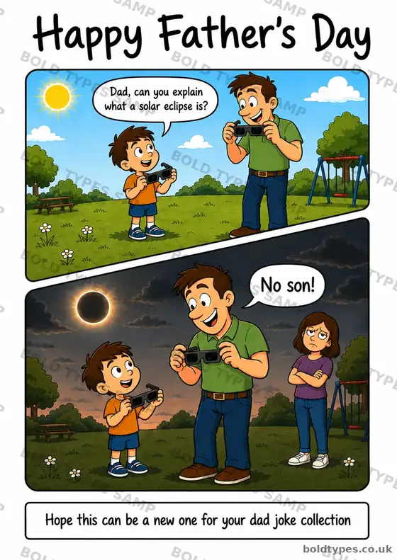 Solar eclipse No Son Father’s Day card sample