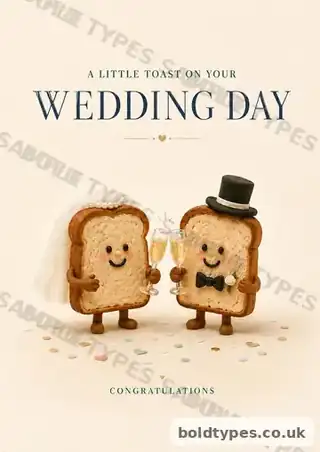 A Little Toast on Your Wedding Day greeting card sample