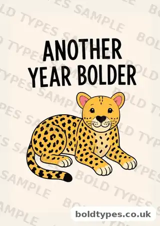 Another Year Bolder greeting card sample