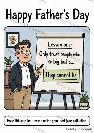Big Butts Dad Lesson Father’s Day card sample