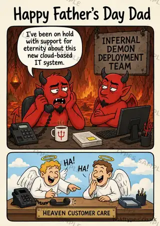 Infernal IT Support Father’s Day card sample