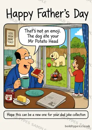 Mr Potato Head Emoji Father’s Day card sample
