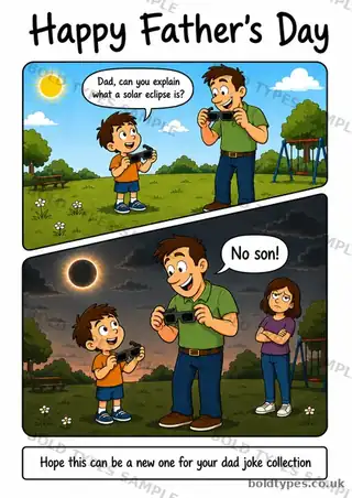 Solar eclipse No Son Father’s Day card sample