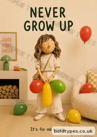 Never Grow Up greeting card sample