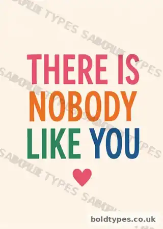 There Is Nobody Like You greeting card sample