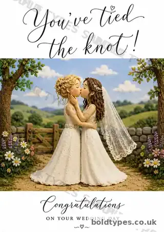 You’ve Tied the Knot — Bride & Bride greeting card sample