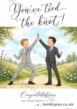 You’ve Tied the Knot — Grey Suits greeting card sample